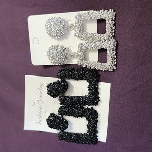 2 Pairs Dressy Fancy Fashion Earrings